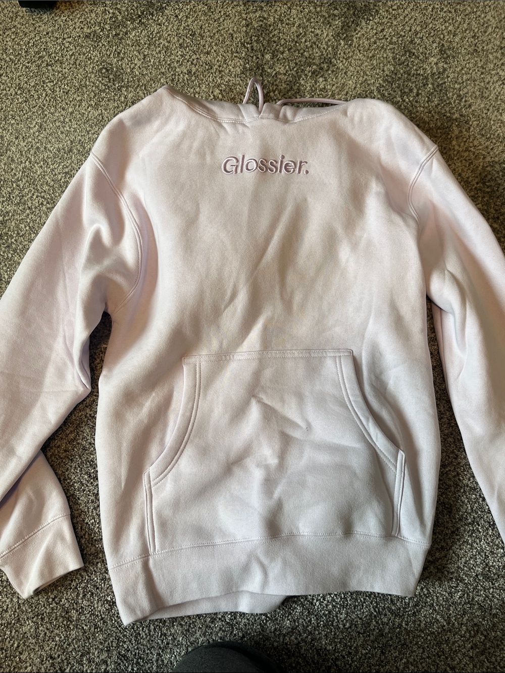 Glossier Pale violet Pullover Hoodie with Embroidered Logo